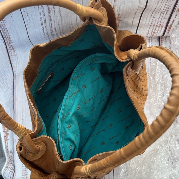 Chocolat Blu Tan Woven Leather Hobo Bag - Picture 11 of 17